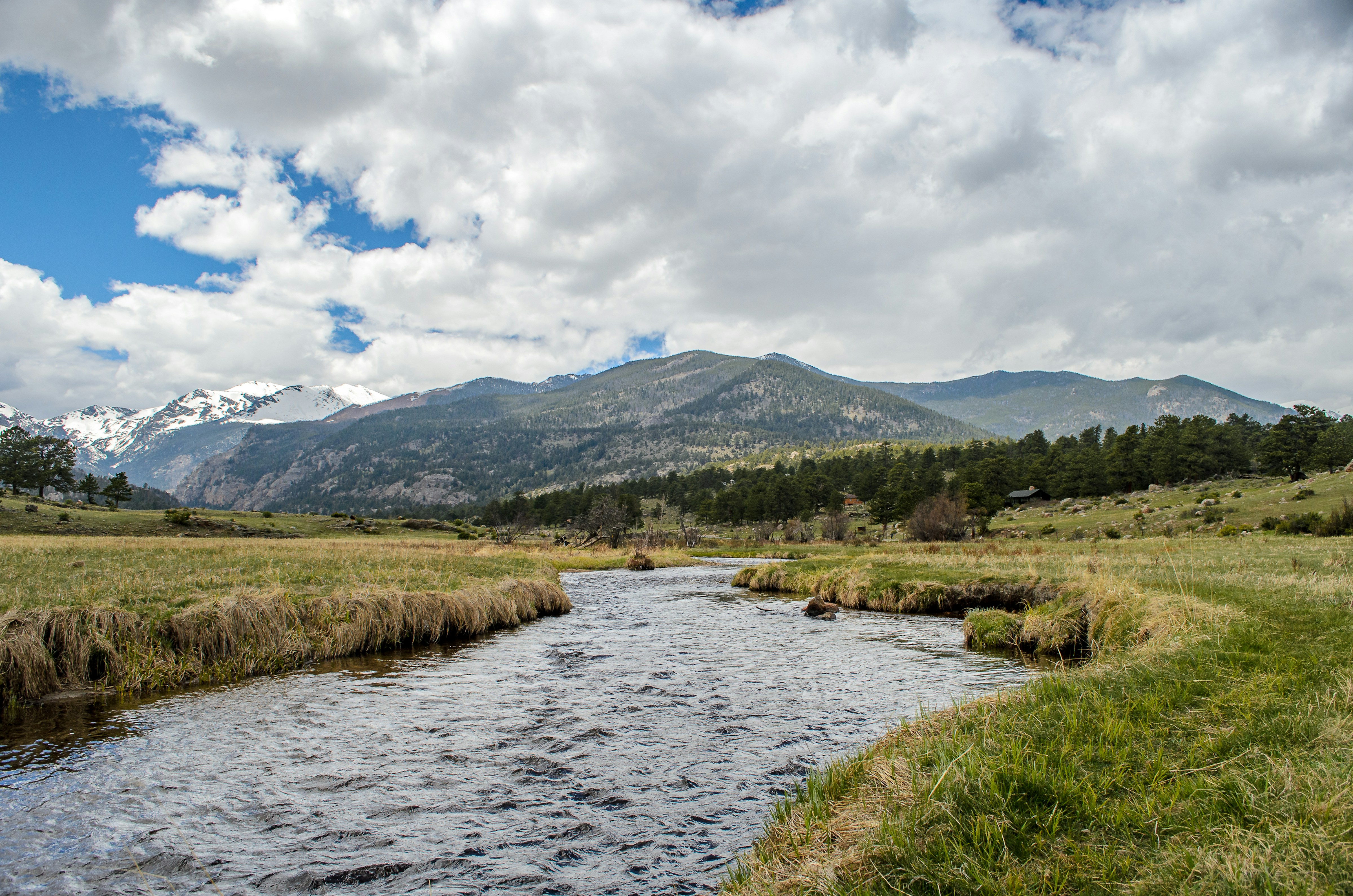 Colorado alpine meadow and mountains, Old Century Roof service territory